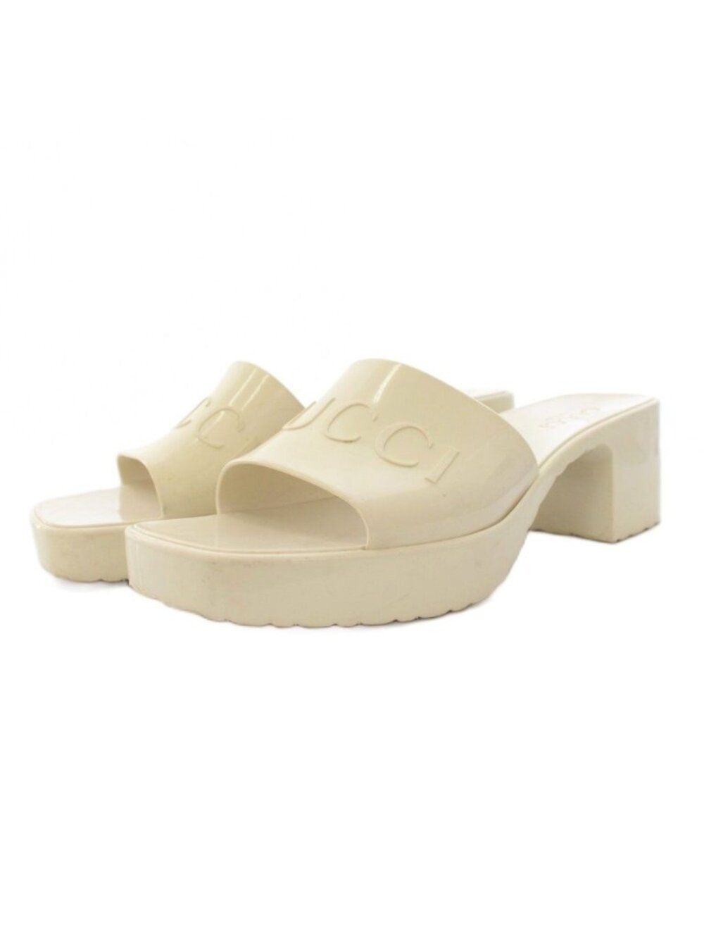 Gucci Rubber Slidesandals Square Heel